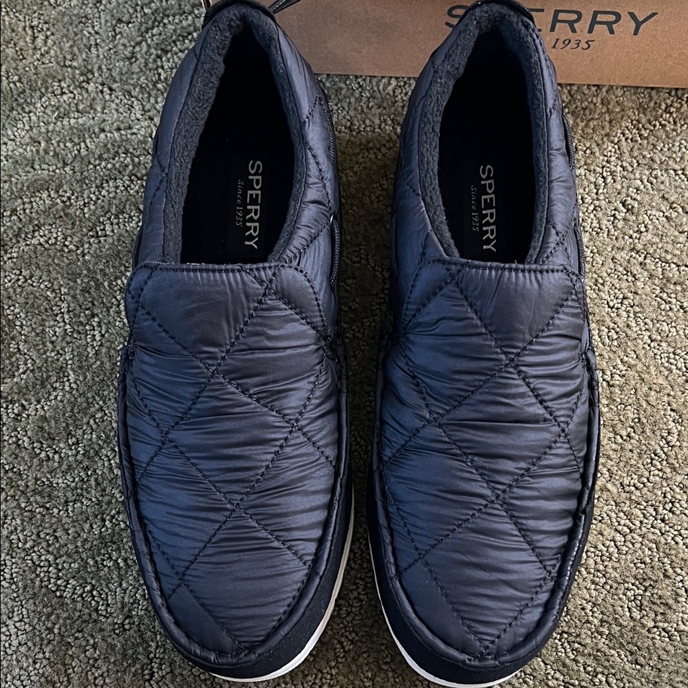 Sperry Women's Black Quilted Boat Shoes